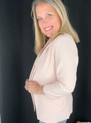 Blush Rouched Blazer
