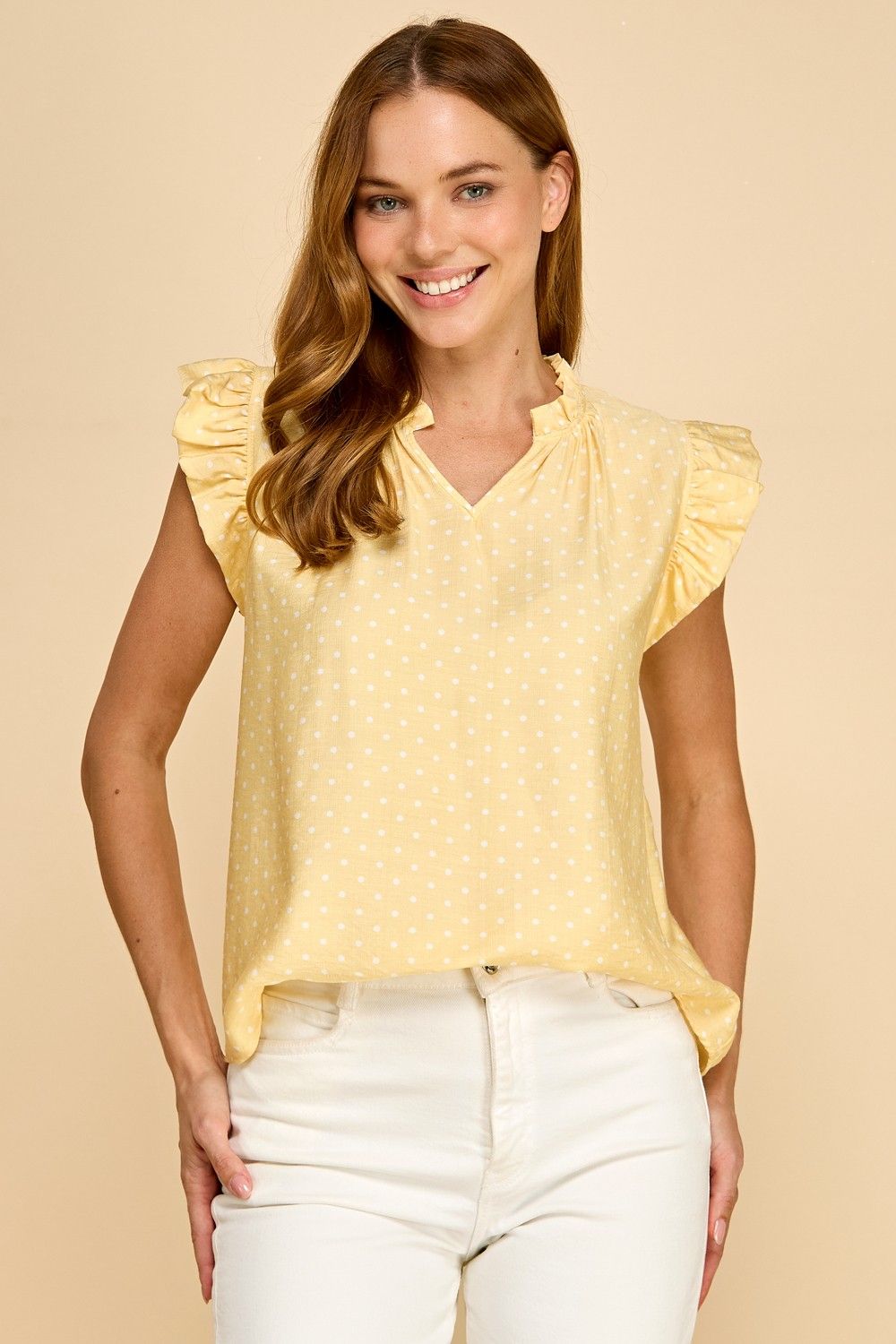 Yellow Mini Dot Top