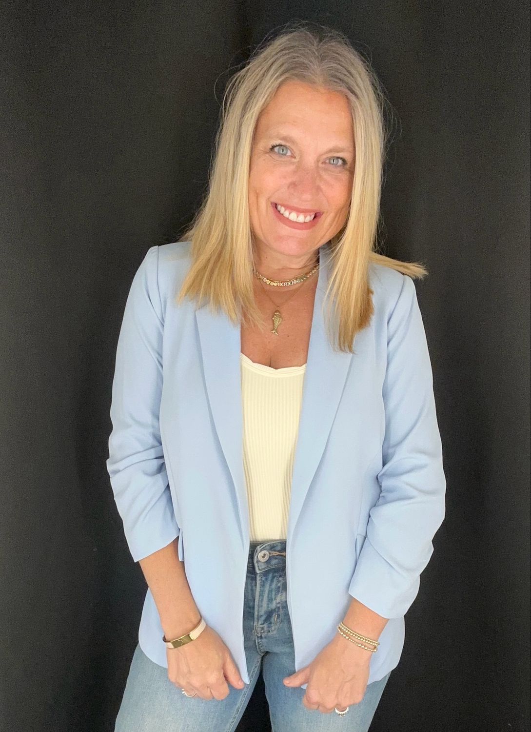 Aqua Rouched Blazer