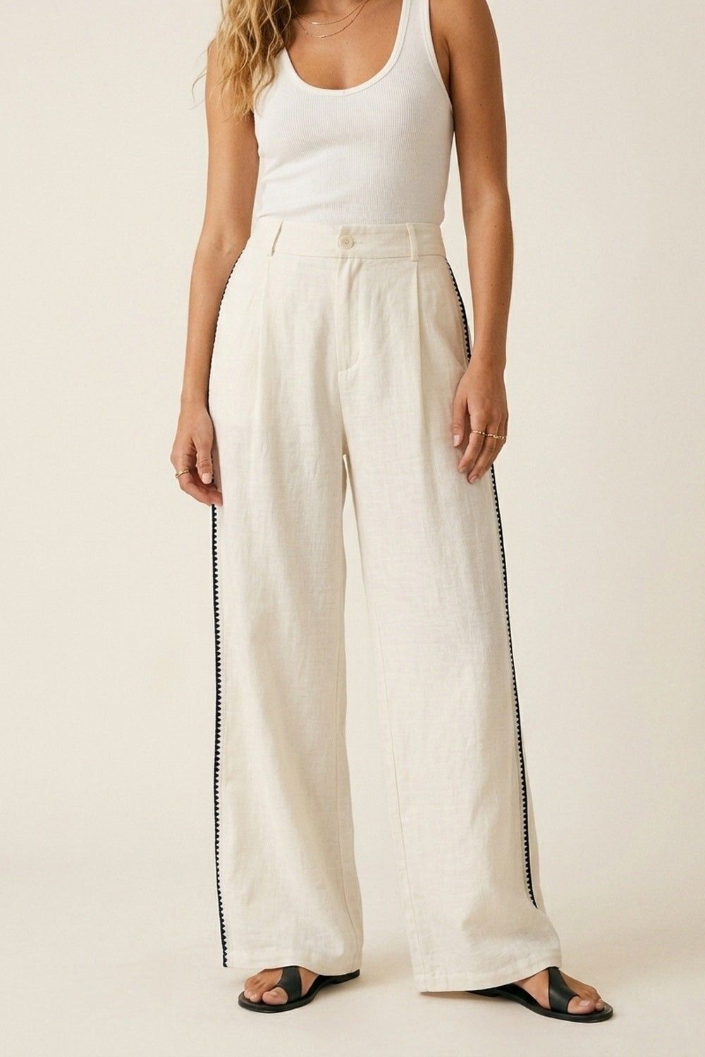 Linen Stitched Side Pant