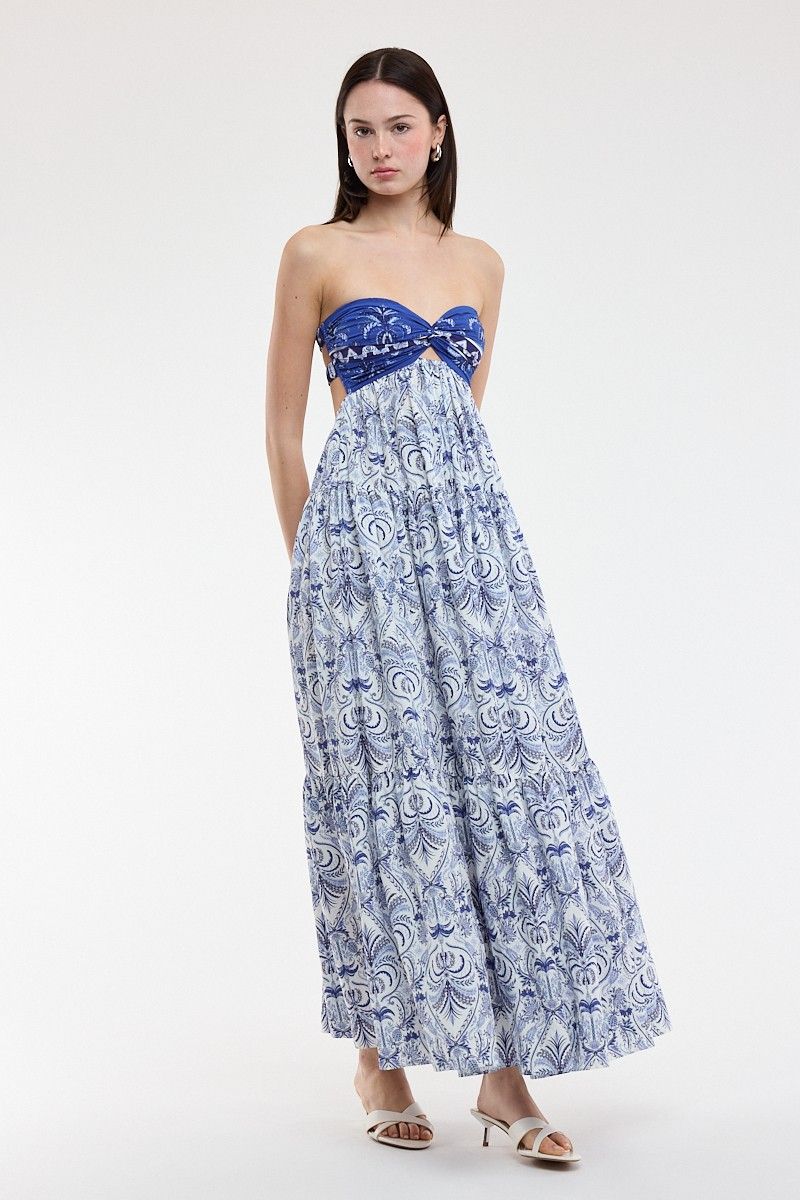 Bandana Colorblock Maxi Dress