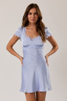 Silky Short Sleeve Lace Dress