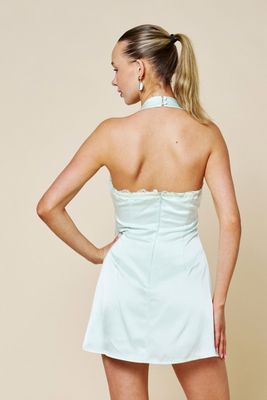 Minty Lace Halter Dress