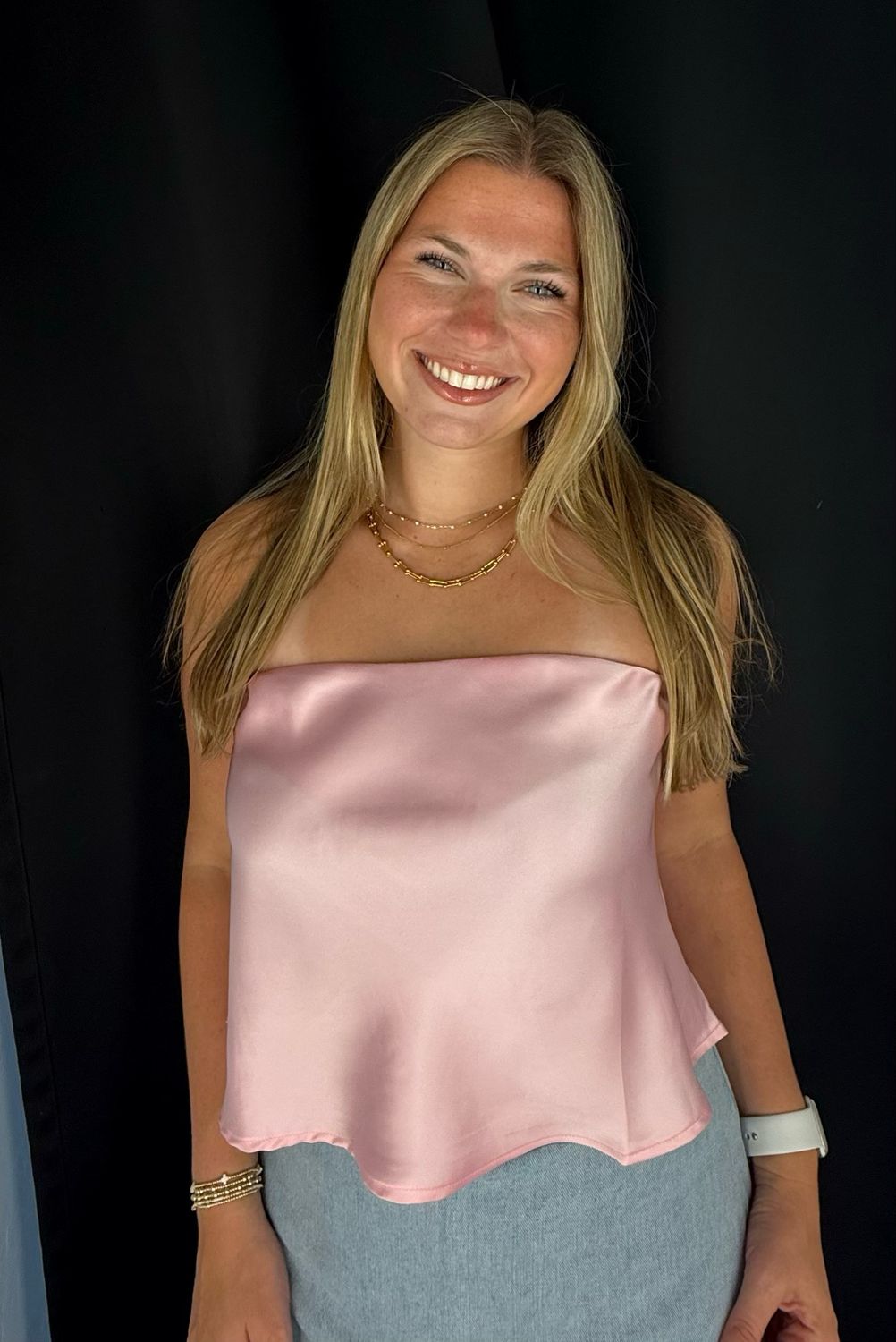 Silky Tube Top-Soft Pink