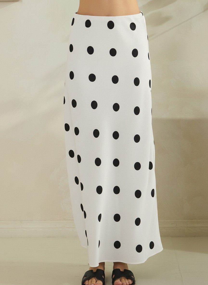 Oh Dotty Maxi Skirt-Cream