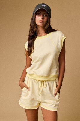 Contrast Knit Set-Yellow