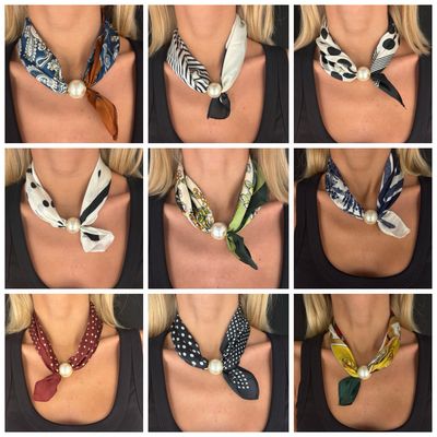 Pearl Snap Scarf Necklace