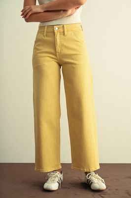 Butter Yellow Seamed Wide Leg