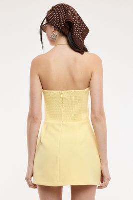 Amanda Strapless Dress-Yellow
