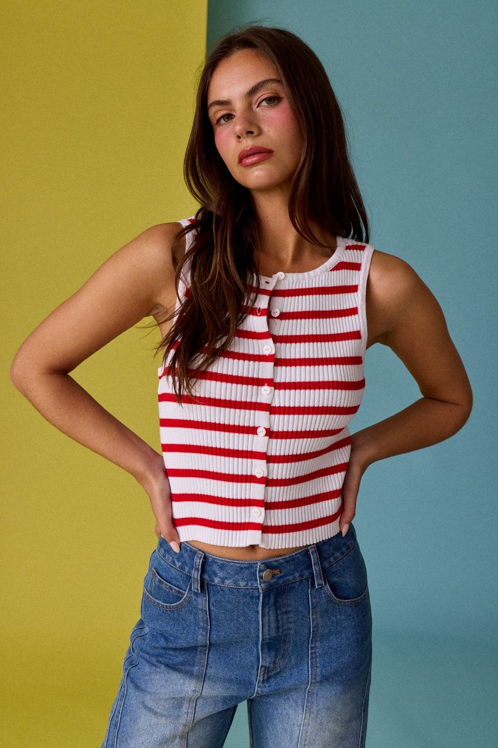 Sammy Sweater Vest-Red