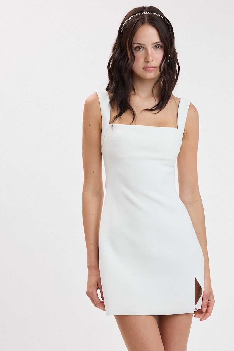Classic Style Dress-Wht