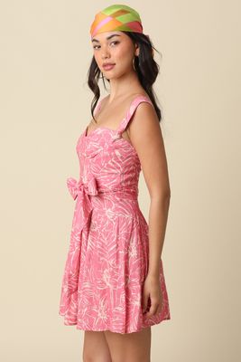 Frida Floral Tie Waist Mini Dress 