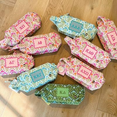Quilted Floral Sorority Pouch