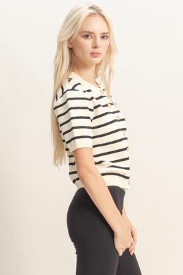 Jane Gold Btn Cardi-Blk