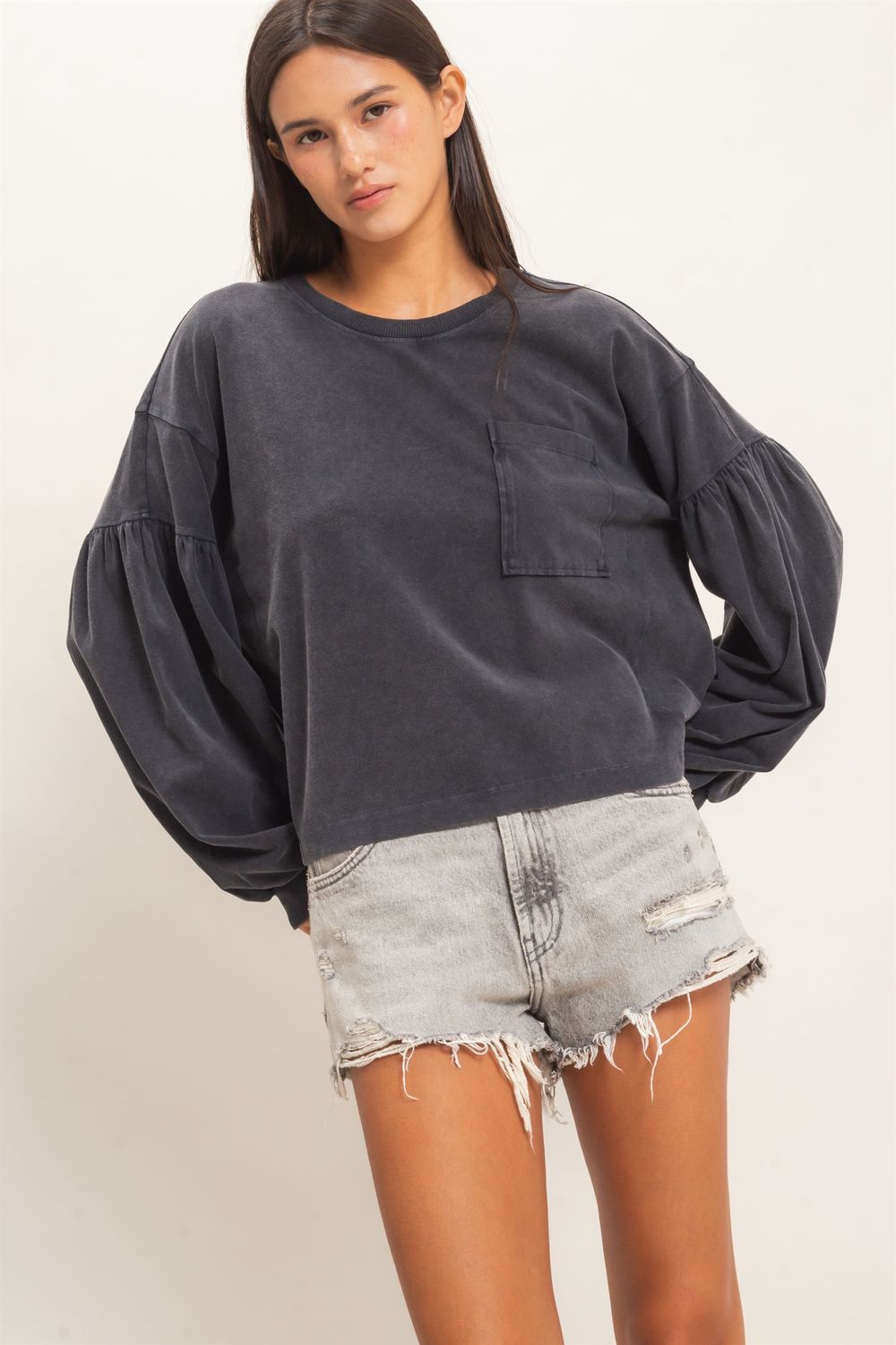 Mal Mineral Wash Top-Blk