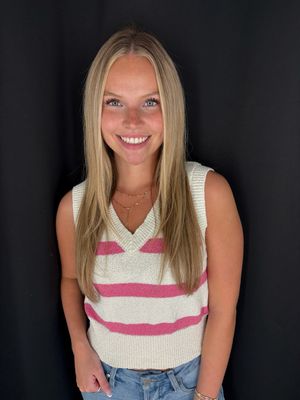 Sabrina Stripe Vest-Pink