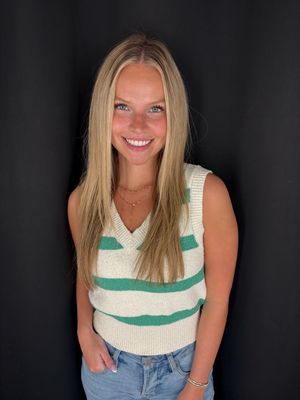 Sabrina Stripe Vest-Green