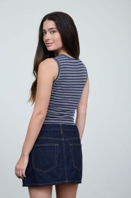 Karis Stripe Tank-Navy