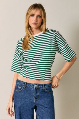 Lola Stripe Tee-Green