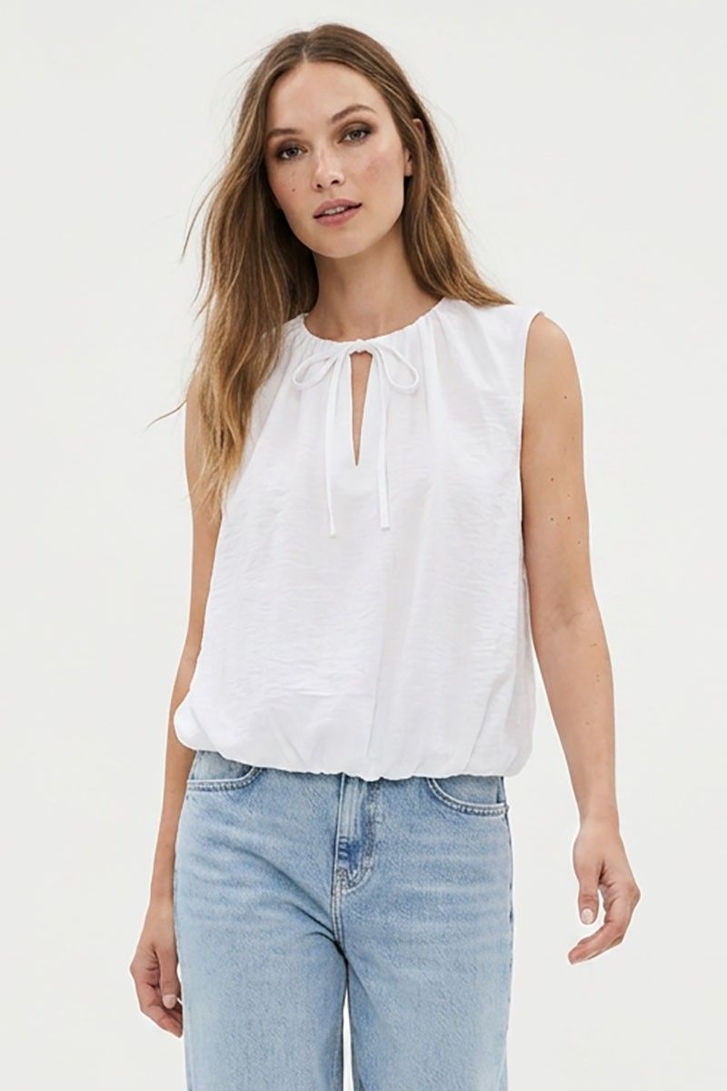 Juniper Tie Top-Wht