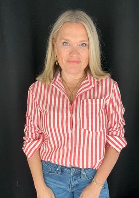 Amy Stripe Top-Red