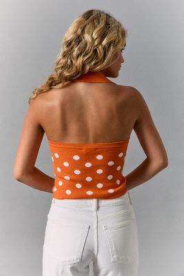 Dotty Sweater Top-Orange
