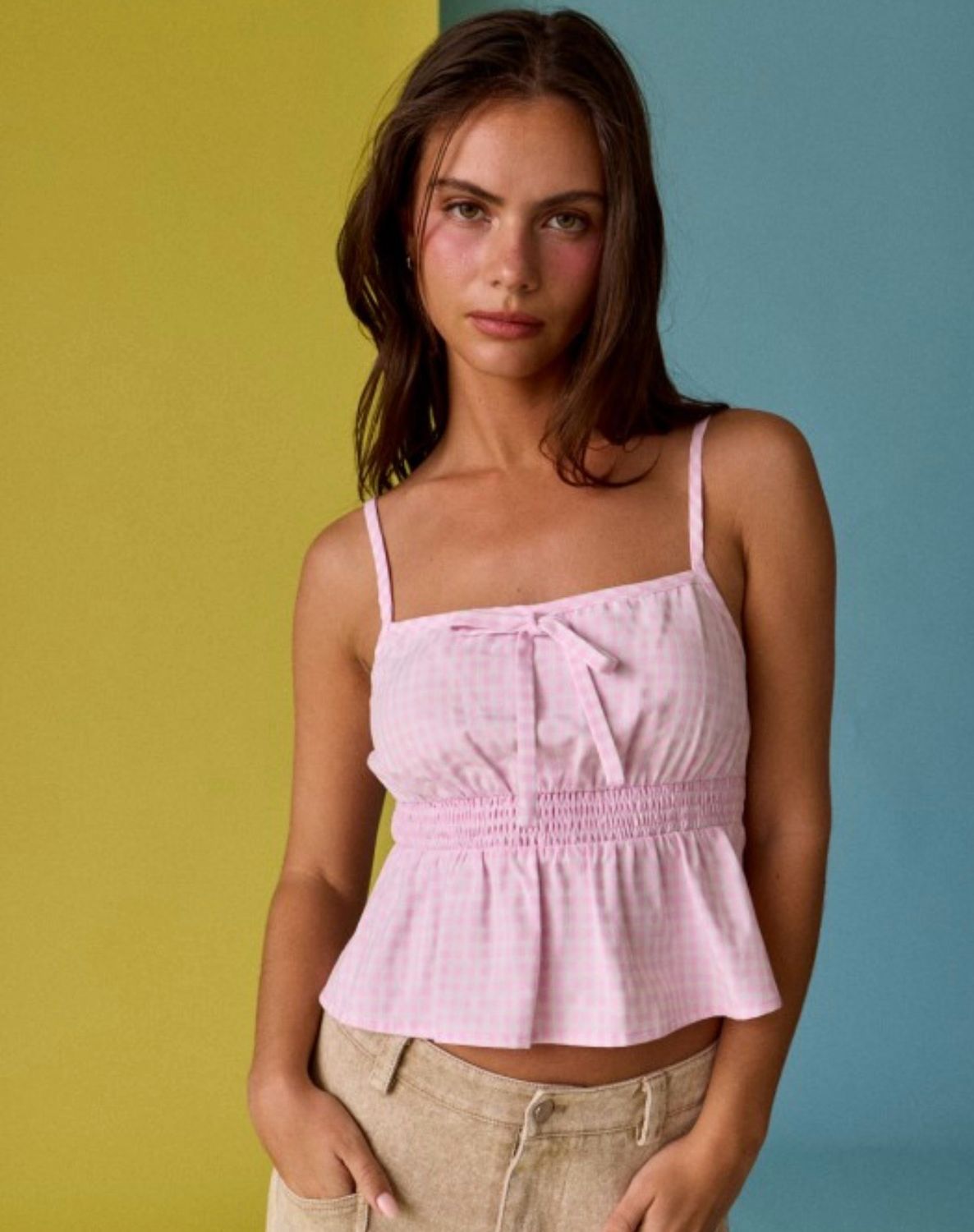 Gingham Cami-Pink