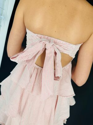 Stella Stripe Game Day Dress-Red