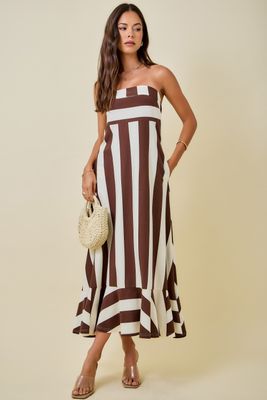 Amy Stripe Maxi-Brown