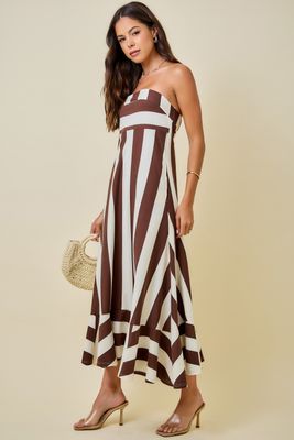 Amy Stripe Maxi-Brown