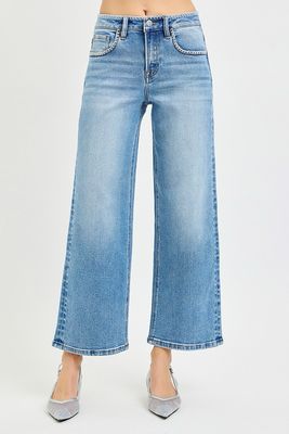 Whipstitch Wide Leg Jean