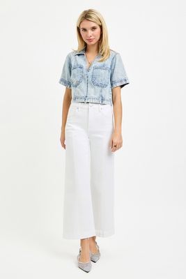 White Pintuck Wide Leg