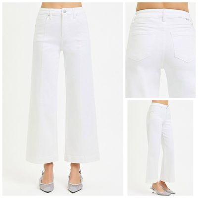 White Pintuck Wide Leg