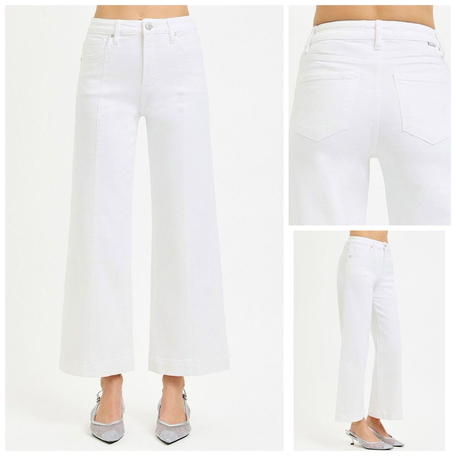 White Pintuck Wide Leg