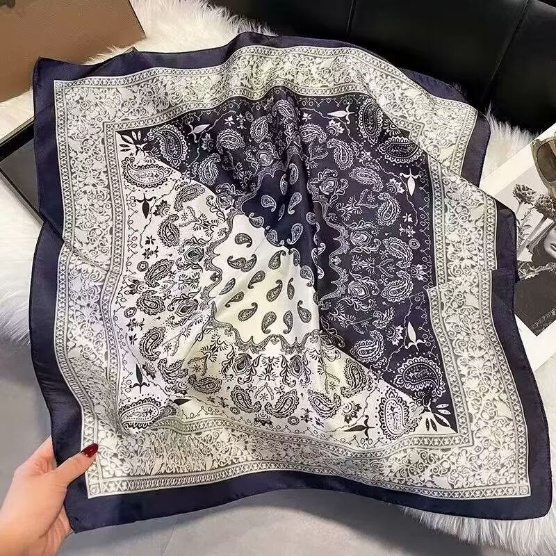 Navy Paisley Scarf