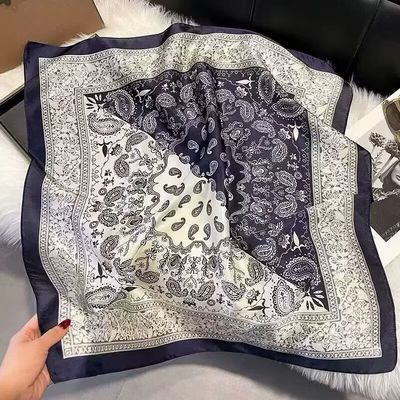 Navy Paisley Scarf