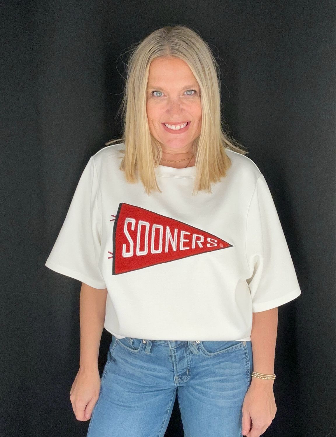 OU Chenille Pennant Top