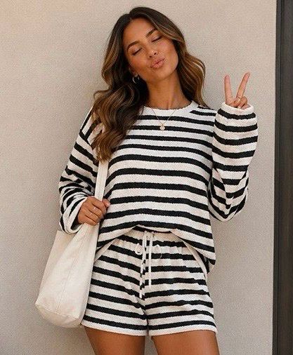 Blake Stripe Set-Blk
