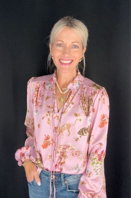 Jungle Days Silky Blouse-Pink