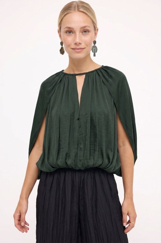 Callie Cape Top-Green