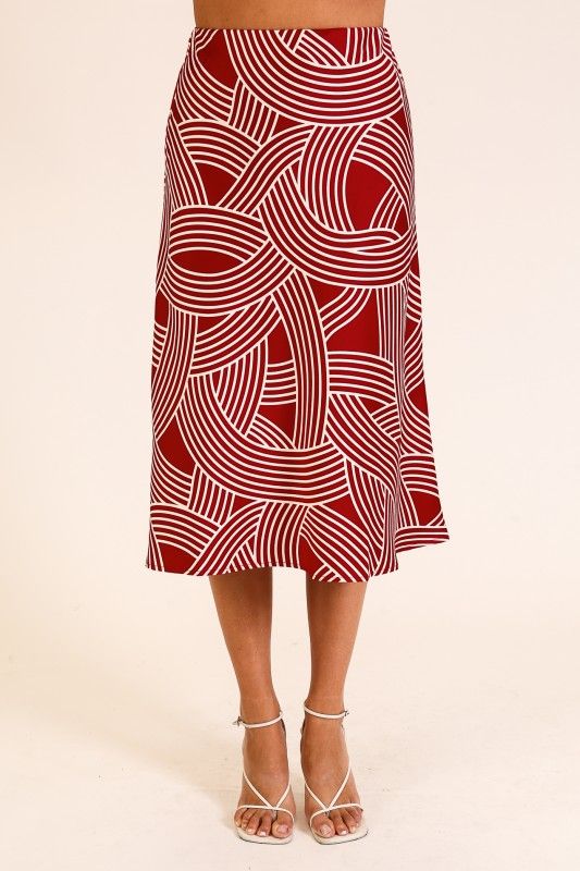 Luci Abstract Skirt-Red