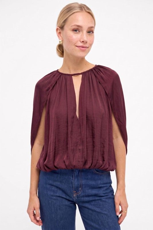 Callie Cape Top-Wine