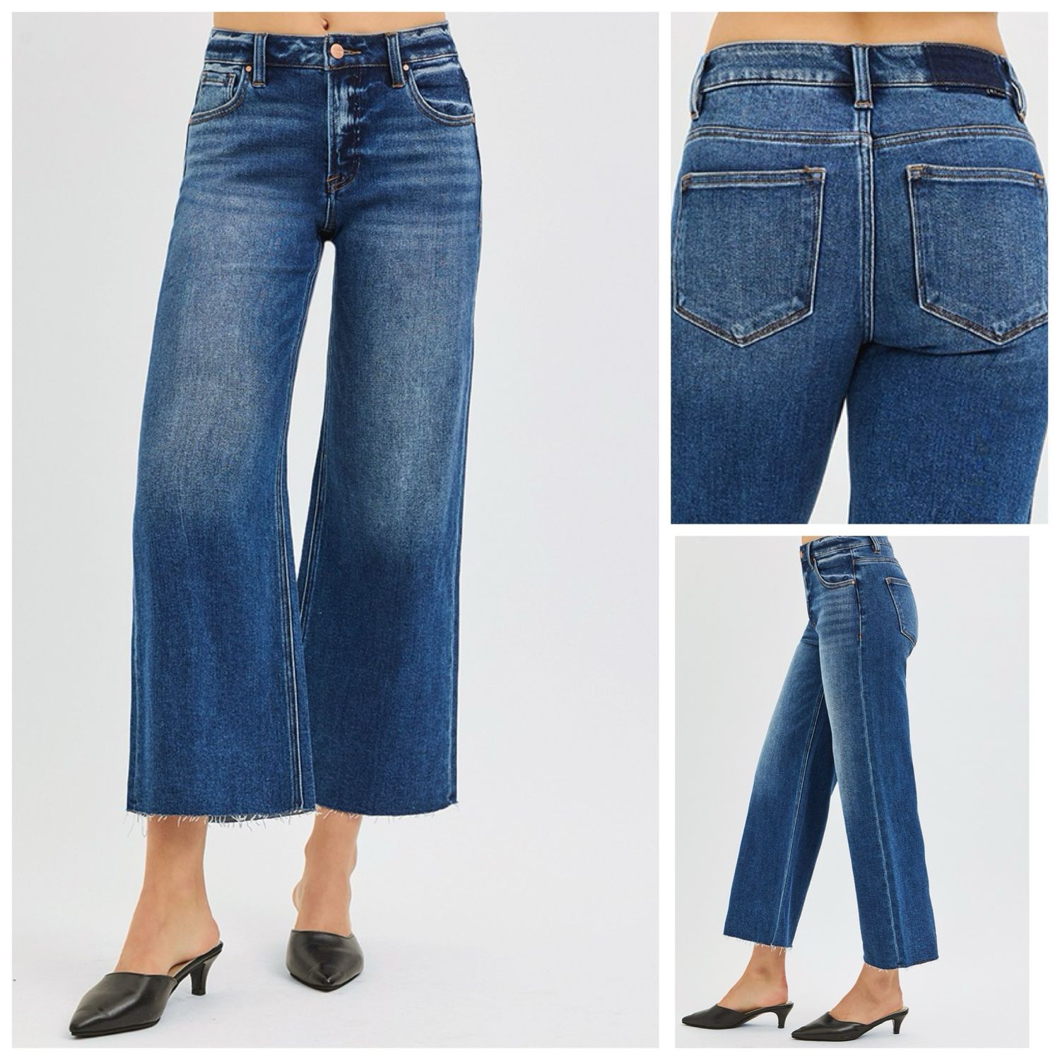 Maddi Dark Mid Rise Wide Leg