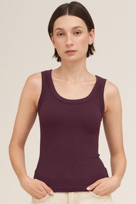 Two Way Long Tank-Maroon