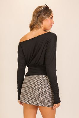L/S Janie Off Shoulder-Blk