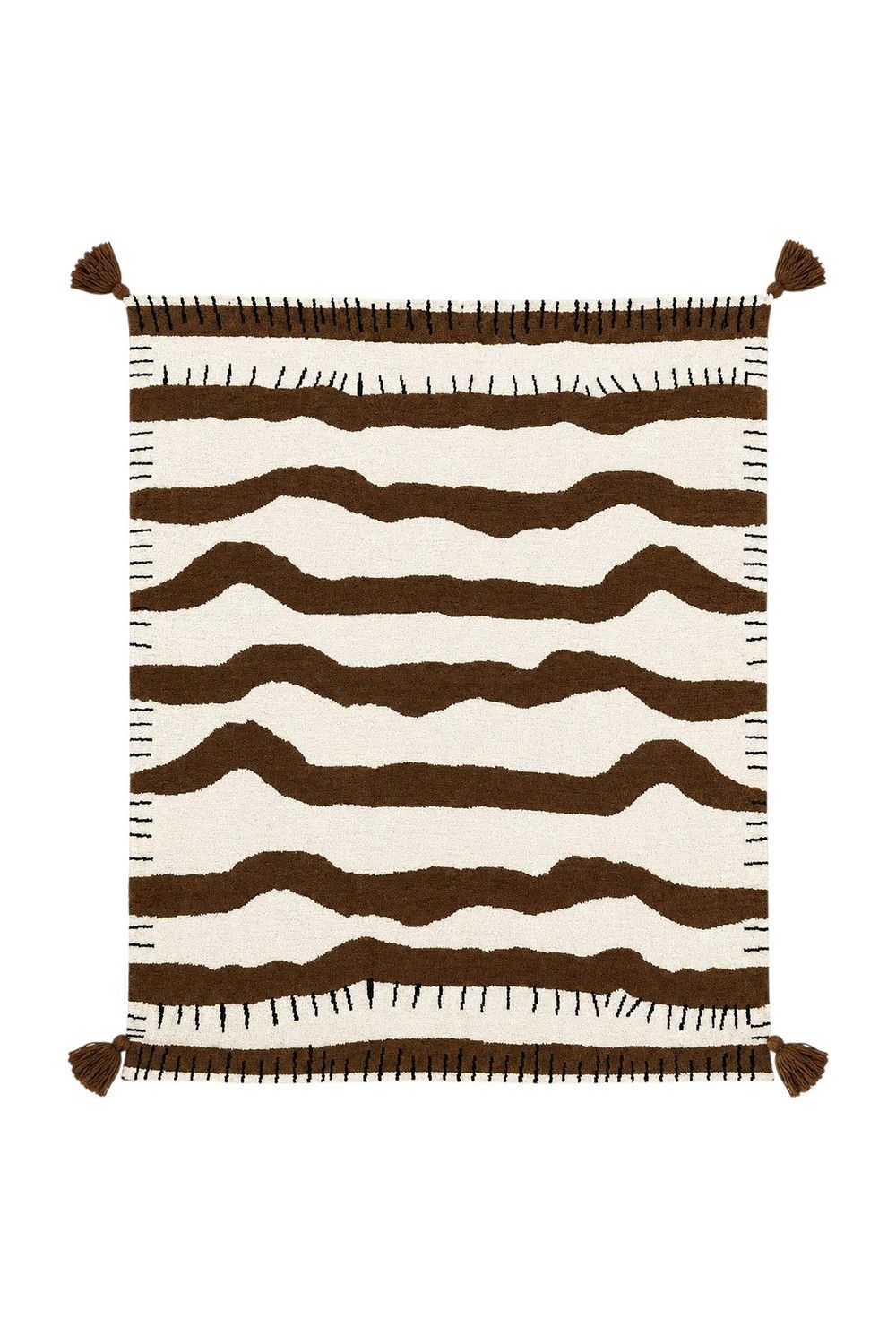 Brown Wavy Tassel Blanket