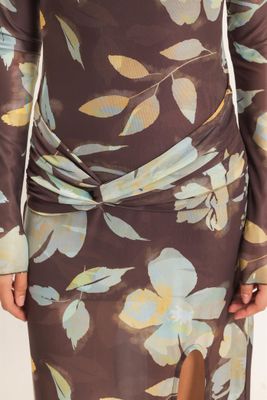 Kate Sheer Maxi Dress-Brown