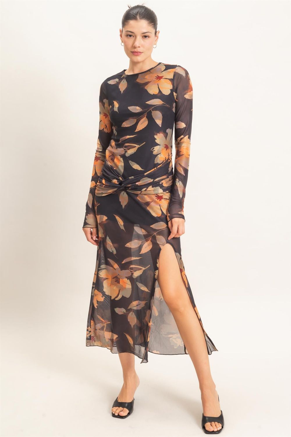 Kate Sheer Maxi Dress-Blk
