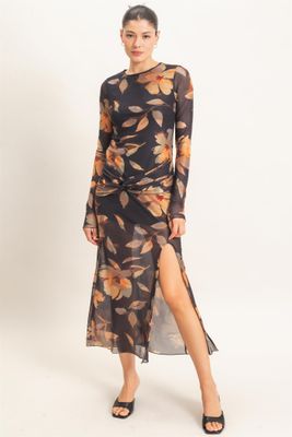 Kate Sheer Maxi Dress-Blk