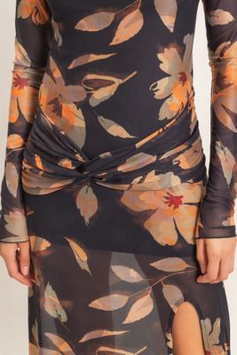 Kate Sheer Maxi Dress-Blk